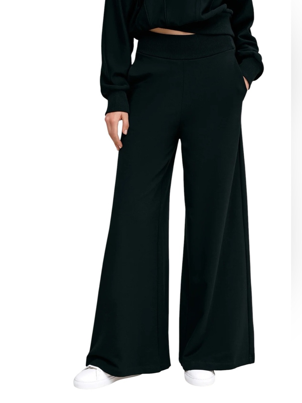 Marcella New York Easton Wide-Leg Sweatpants In Black Sz M NWOT Pull-on Cozy